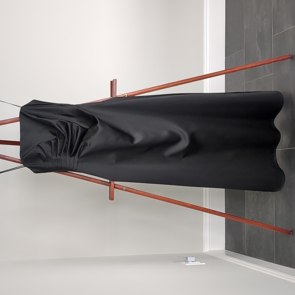 Black strapless ball gown satin ABS Allen Schwartz